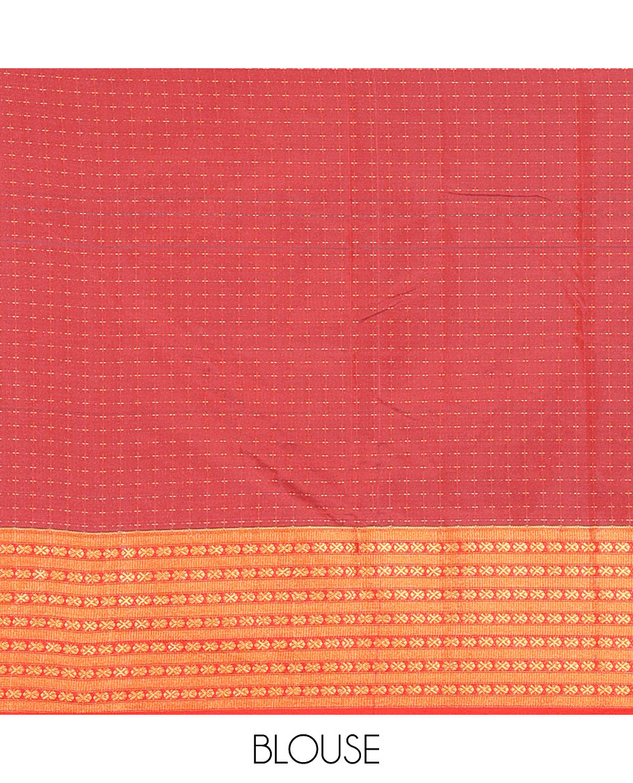 Navy blue thread butta all over body semi soft silk , contrast traditional border , contrast lining chit pallu