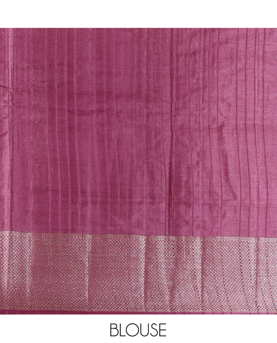 Purple Tussar Silk Saree