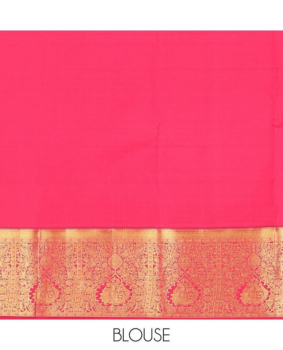 Brown floral design vasundhara elite silk saree with contrast floral design border & intricate floral design pallu