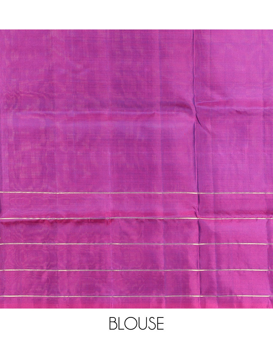 Blue Mayuri Lite Silk Mix Saree, Mesmerized with Zari Stripes, Complemented by Contrast Uniquely Woven Border, Grand Pallu and a Contrast Blouse