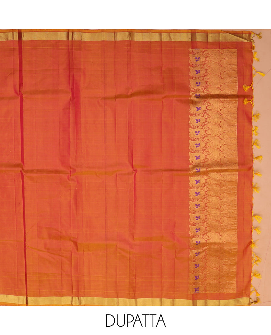 Pink Pure-Silk Half-Saree