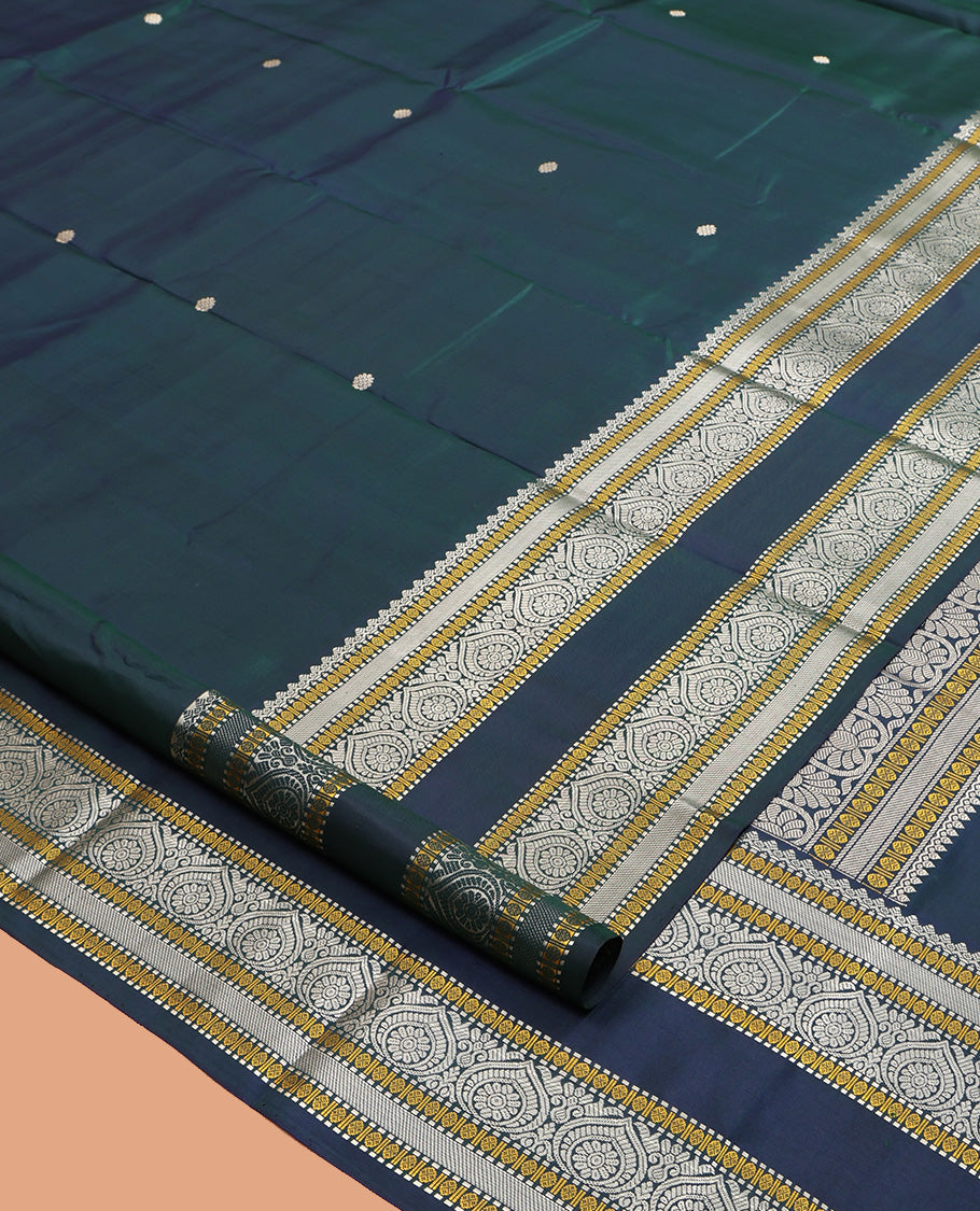 Blue Kanchipuram Chettinad Saree
