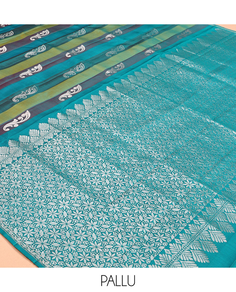 Multi-Color Striped Mayuri Soft Silk Saree
