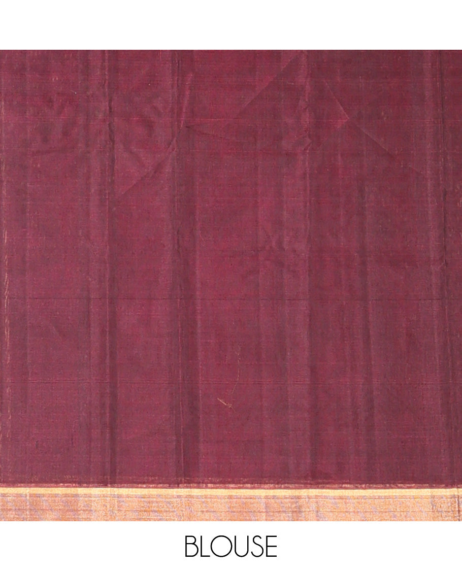 Peacock Blue Plain Silk Cotton Saree