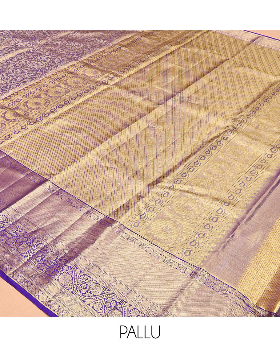 Blue Kanchipuram Tissue Silk Saree