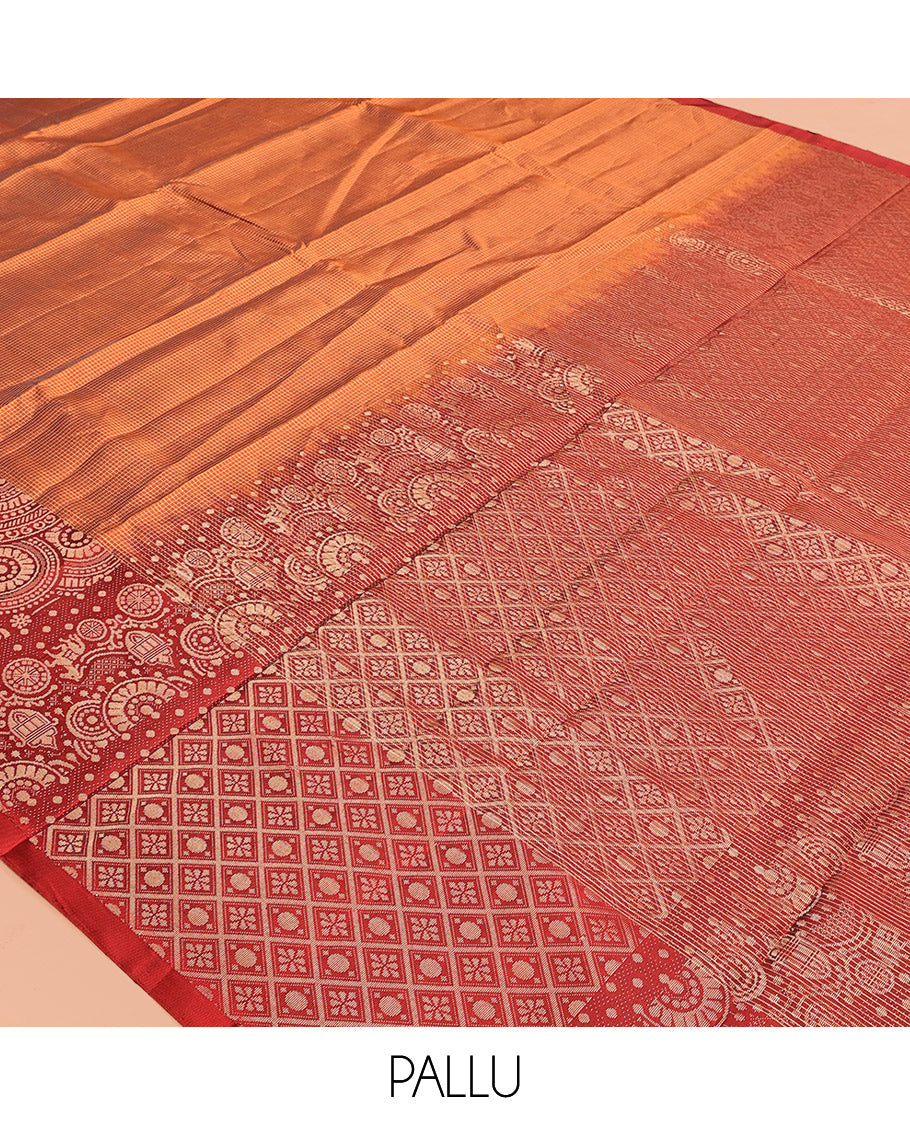 Orange Mayuri Soft Silk Saree