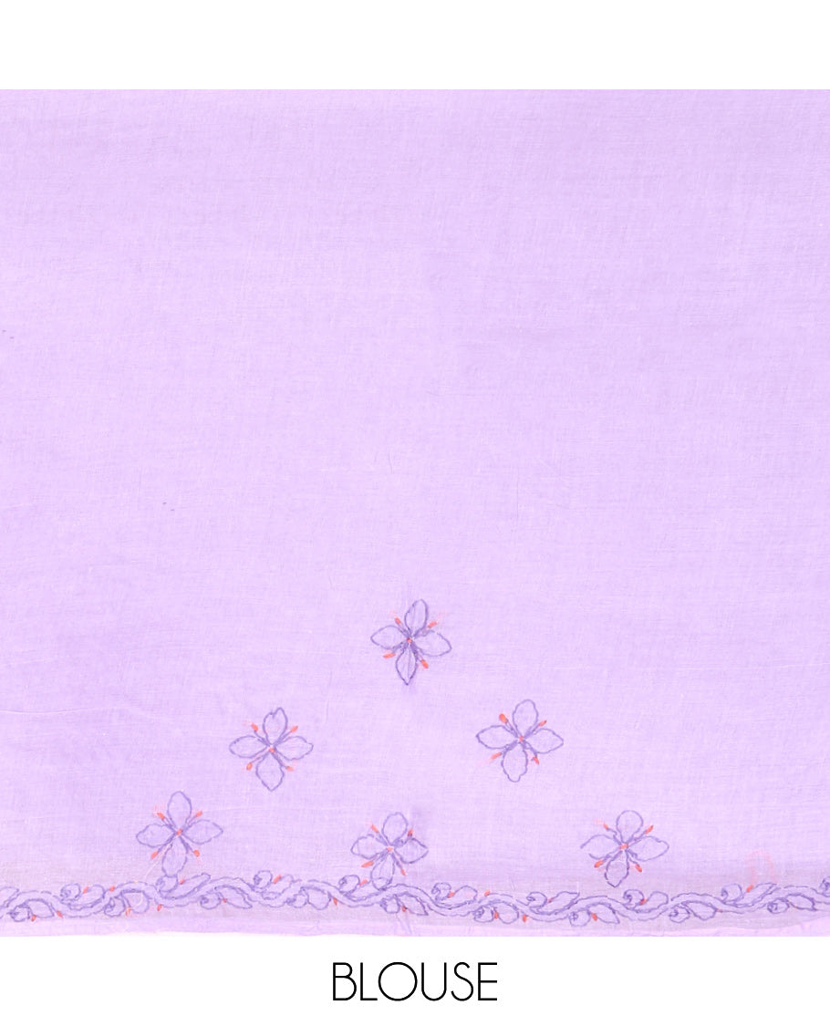 Lavender Lucknowi Chikankari Saree