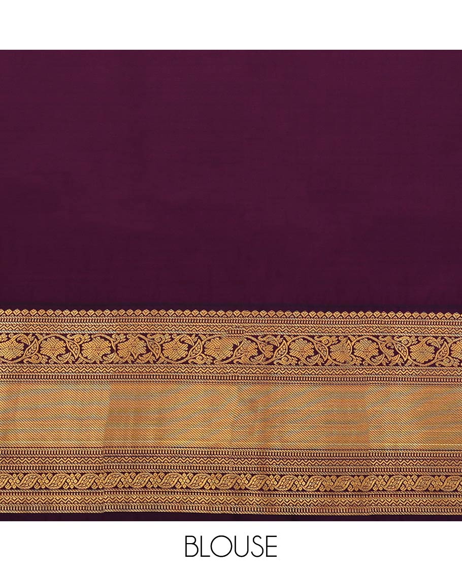 Red Budget Silk Saree, Detailed with Zari Buttas and Checks All Over Its Body, Complemented by a Contrast Zari Border of Traditional Designs, Pallu Features Jaal Designs, and Paired with a Contrast Blouse