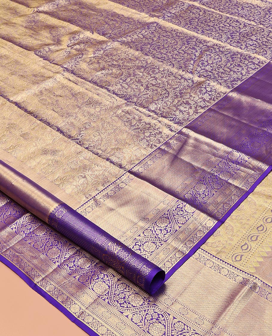 Blue Kanchipuram Tissue Silk Saree