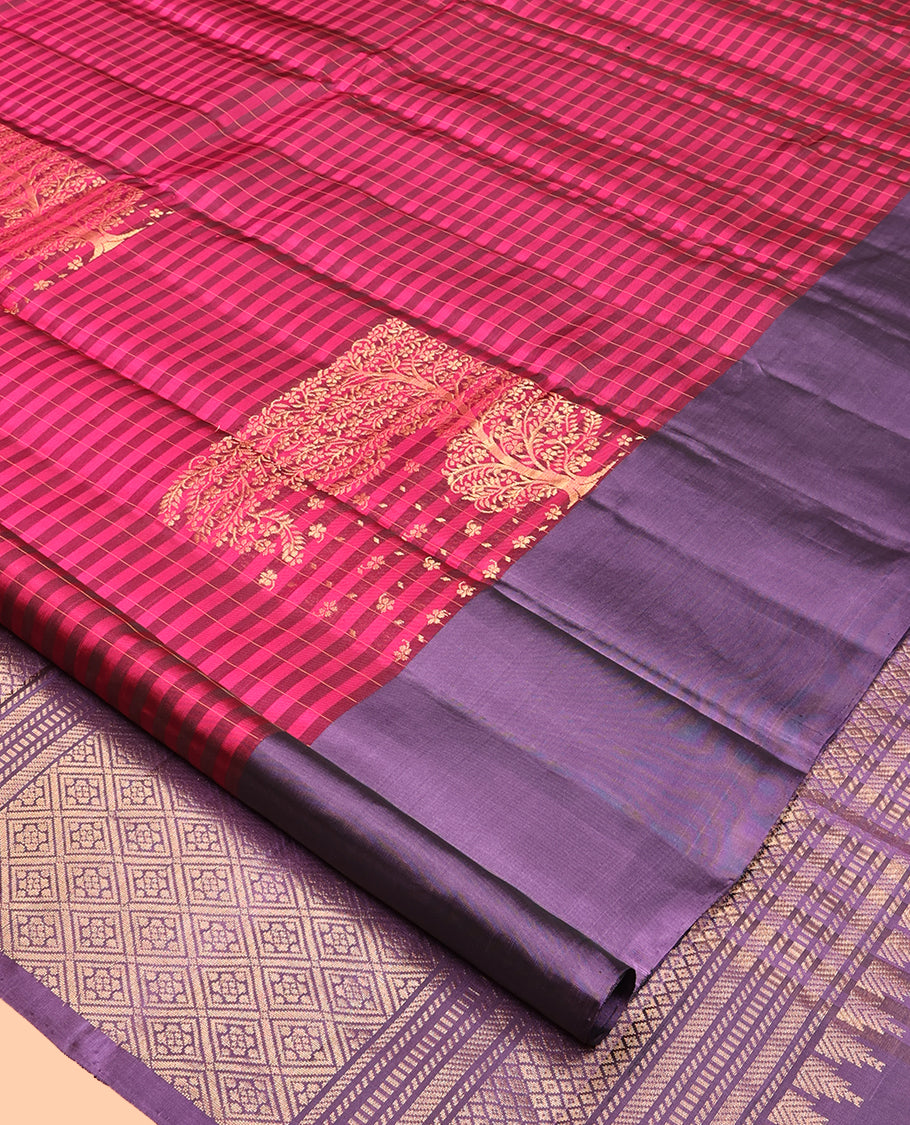 Pink Mayuri Lite Silk Mix Saree