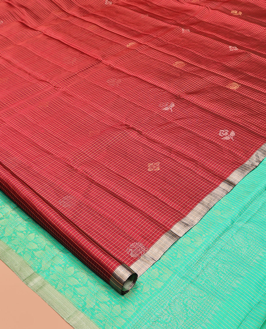 Red Mayuri Lite Silk Mix Saree