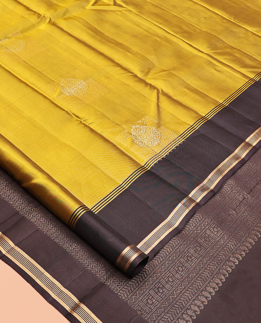Green Chevron Stripes Mayuri Lite Silk Mix Saree