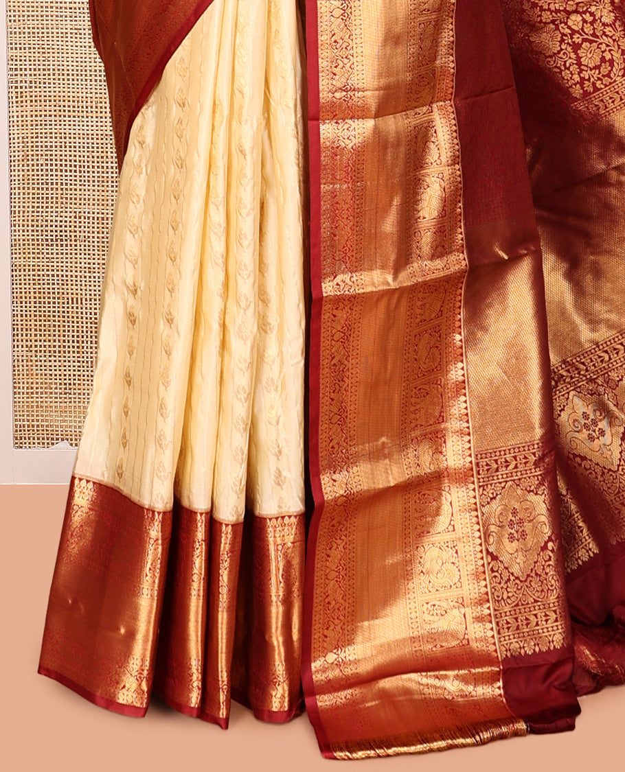 Sandal Zari Buttas Gift Saree