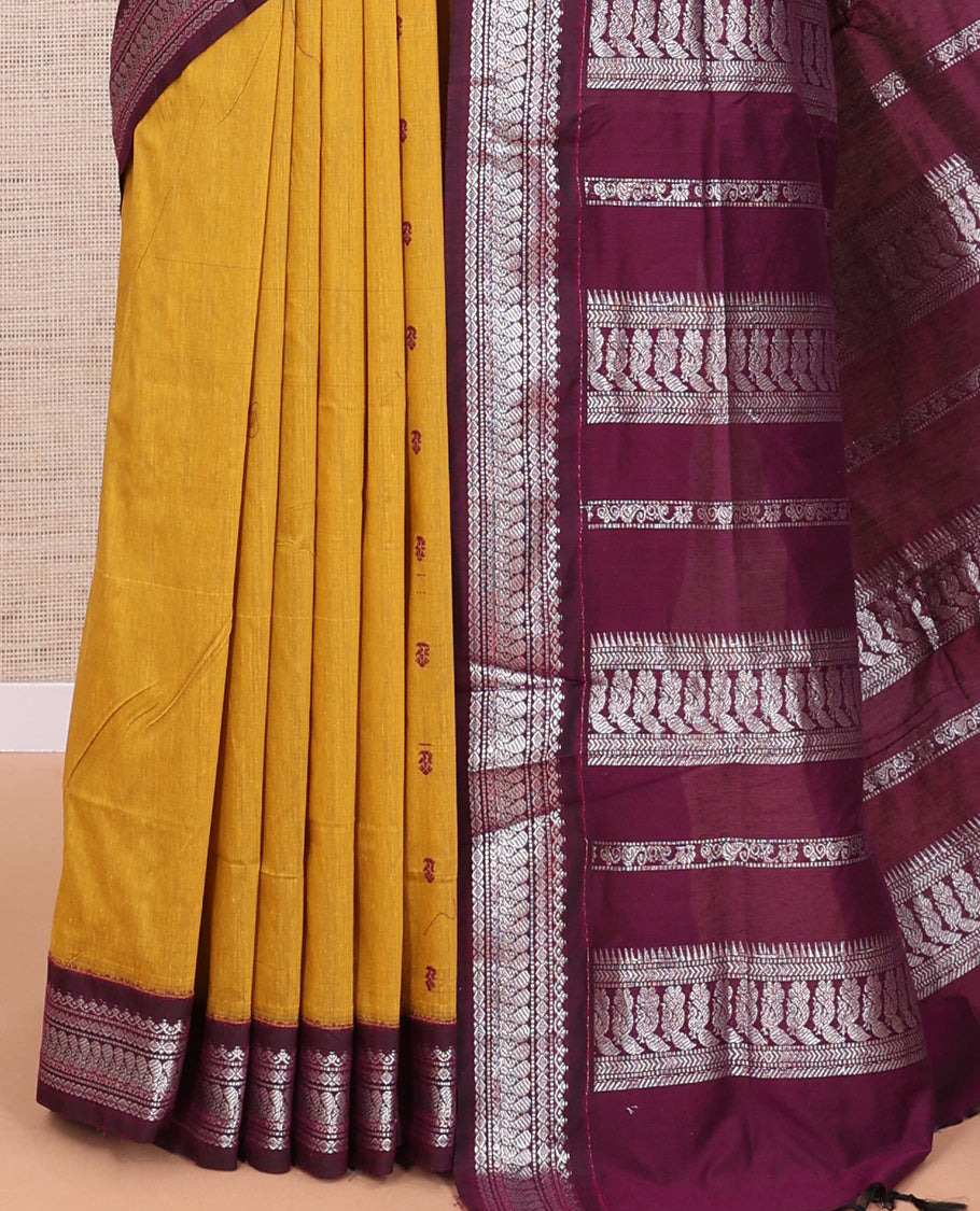 Mustard Kalyani Cotton Saree