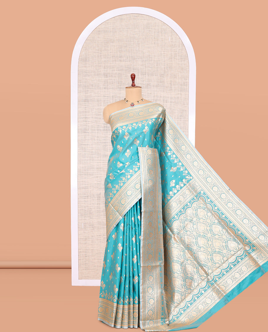 Blue Banaras Nylon Saree