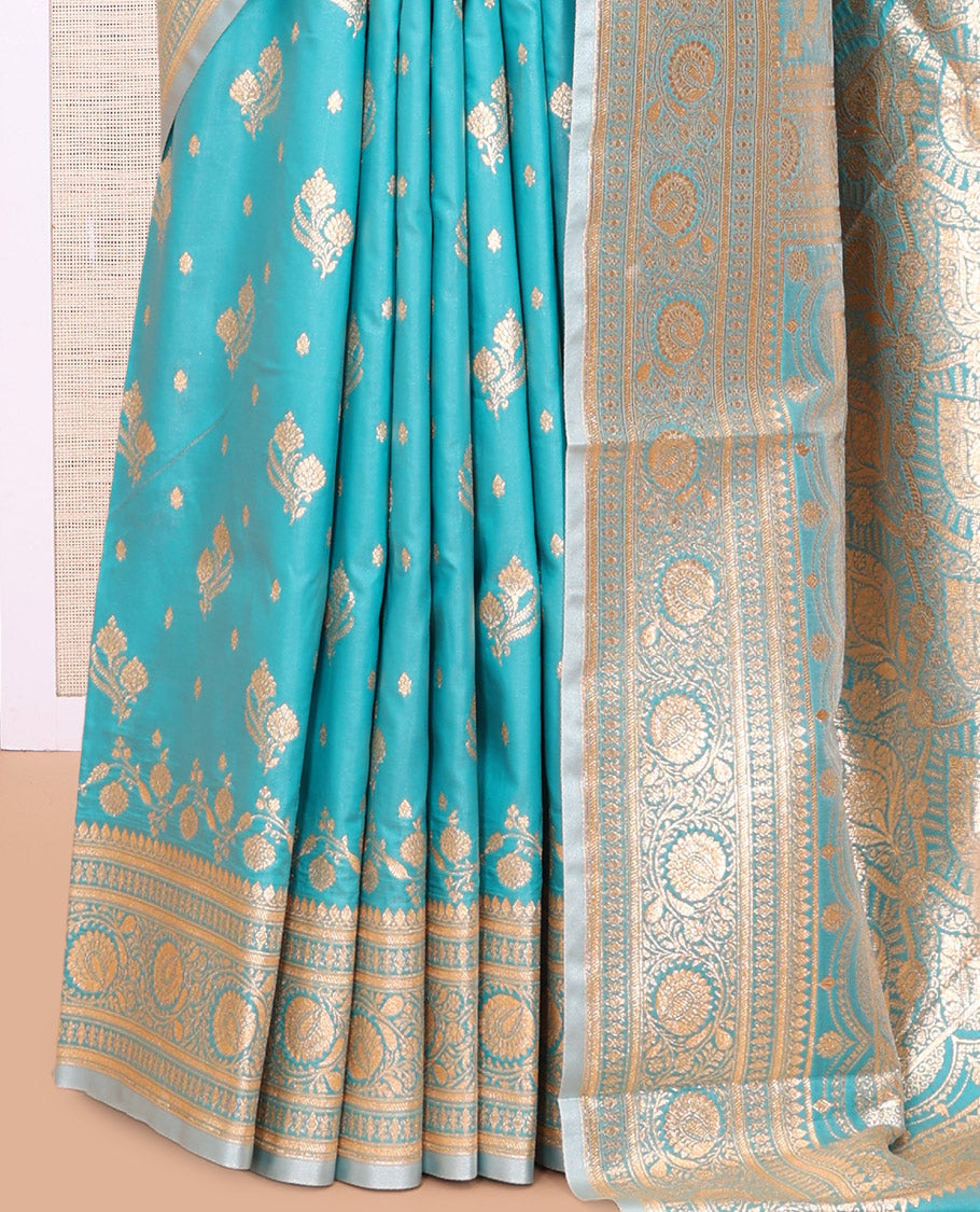 Blue Banaras Nylon Saree