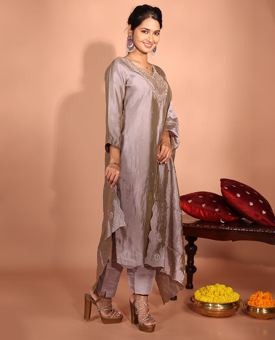 Grey Tissue Readymade Suit