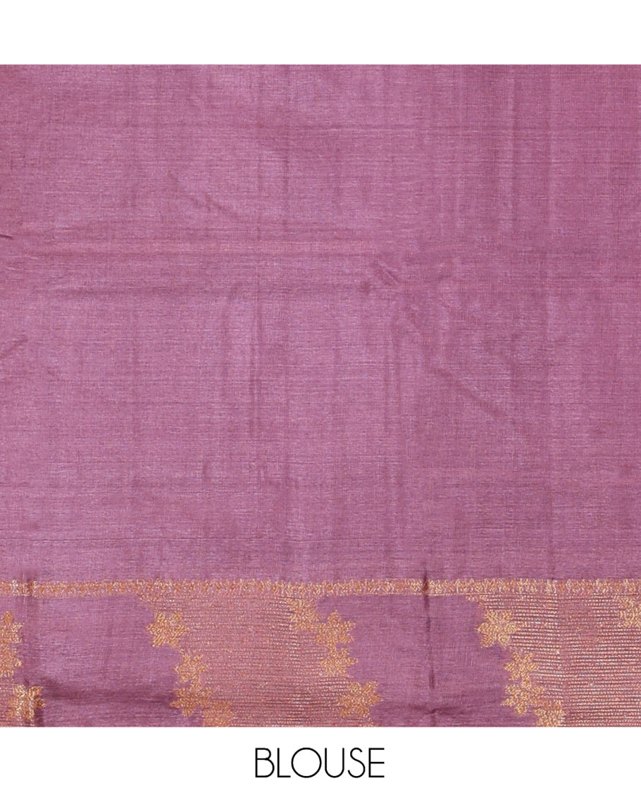 Purple Tussar Silk Saree