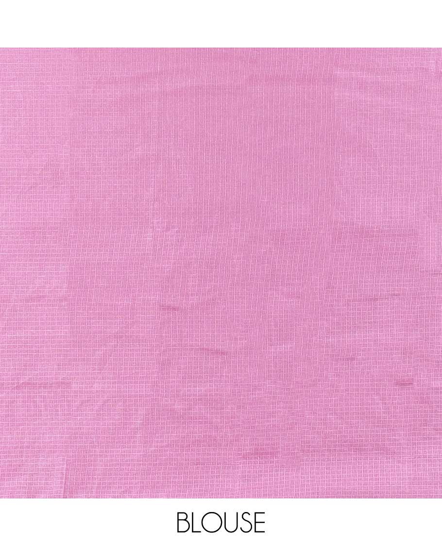 Purple allover lucknowi chikankari design kotta checks saree with running blouse