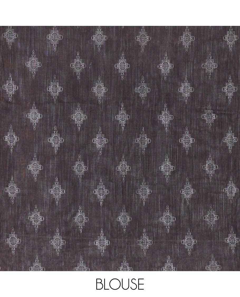 Black Linen Cotton Saree, Subtly Woven with Mirror Work On Its Body, Highlighted by Kalamkari Style Printed Border, Pallu of Kalamkari Peacock, and Paired with a Matching Blouse