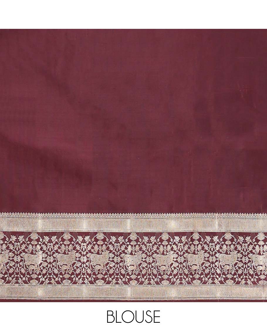 light blue floral jacquard silk saree with contrast zari design border & argyle design pallu