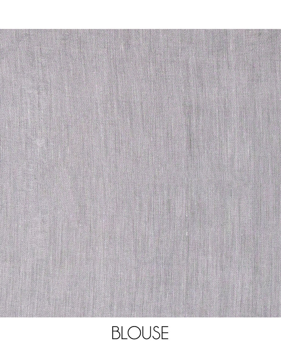 Grey Khadi Mul Cotton Saree, Artfully Printed with Warli Motifs All Over Its Body, Highlighted by a Self-Border of Warli Print, Pallu of Warli Print, and Paired with a Matching Blouse