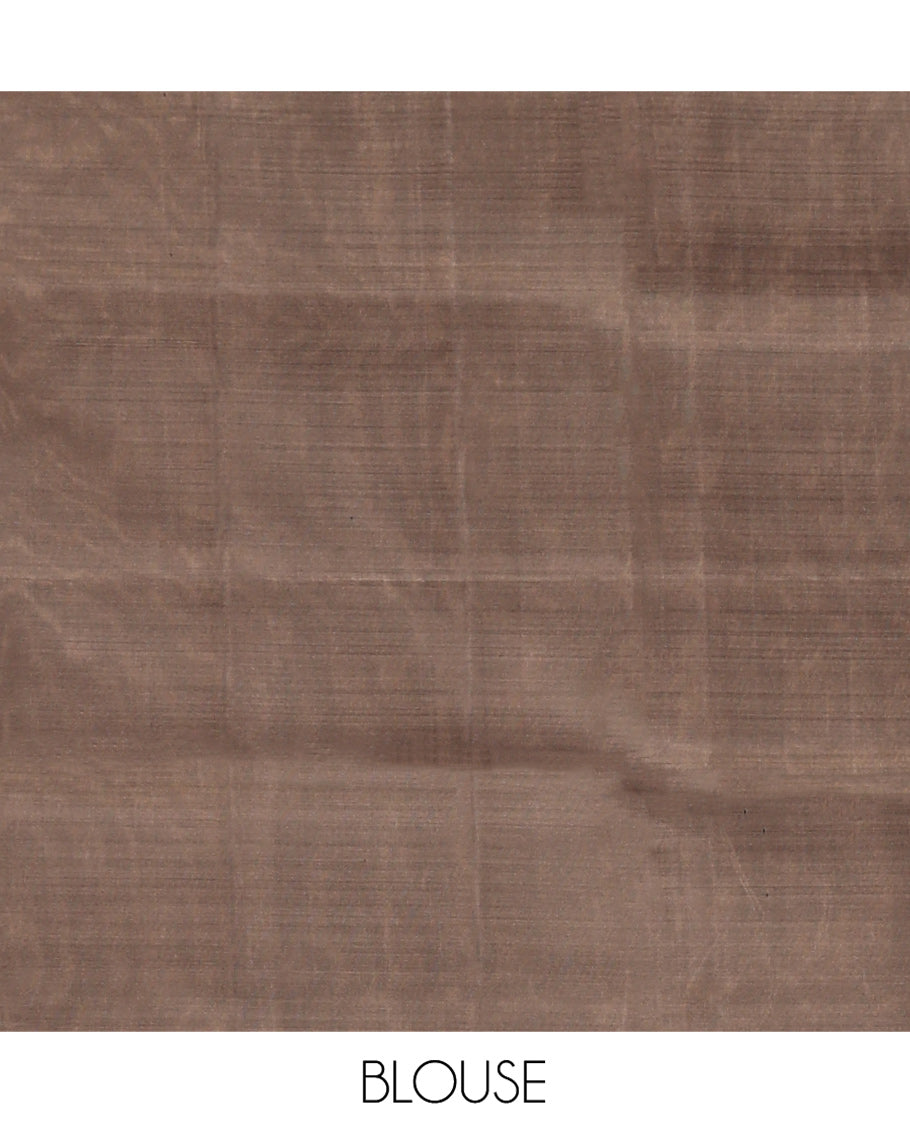 Mustard Mayuri Soft Silk Saree, Sparsely Woven with Buttas All Over the Body, Complemented by a Contrast Unique Design Border, Pallu of Jaal Designs, and Paired with a Contrast Blouse