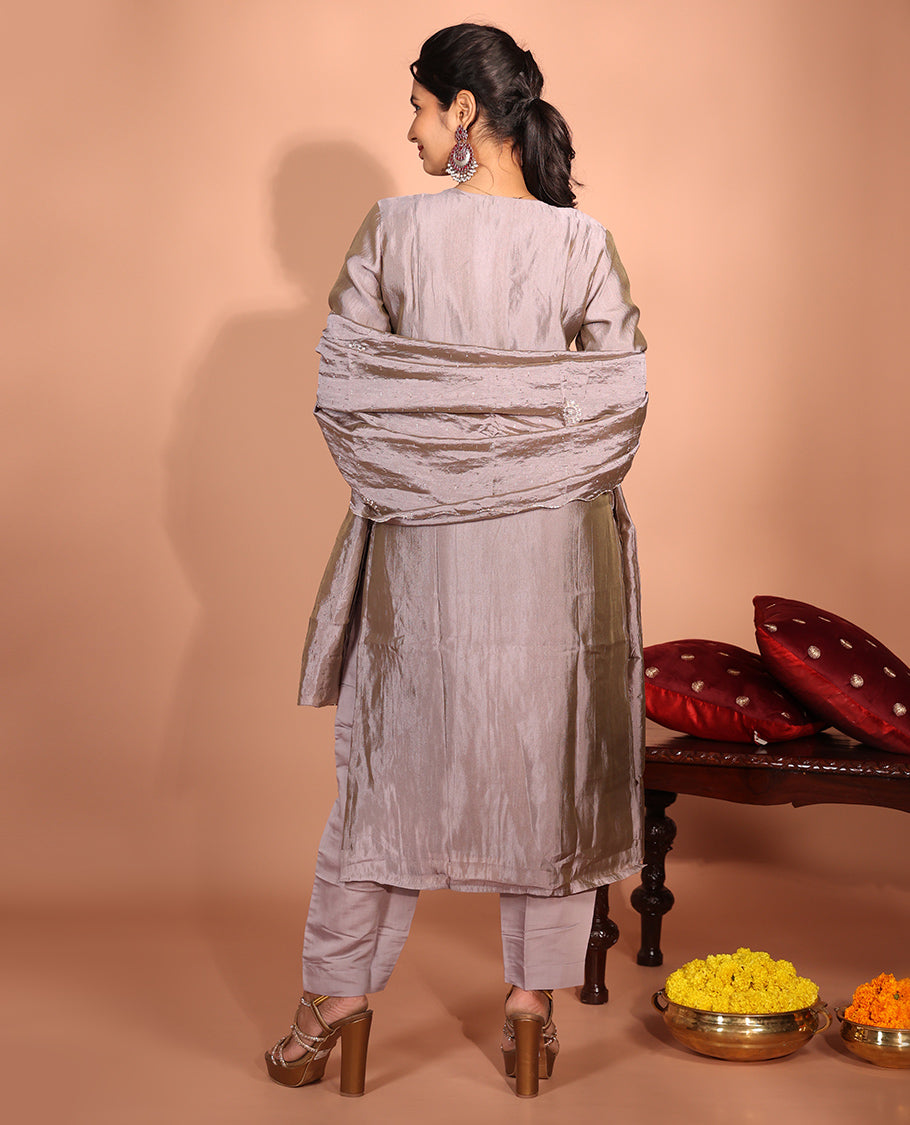 Grey Tissue Readymade Suit