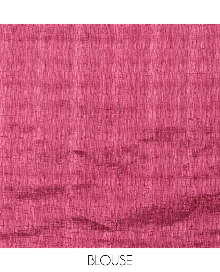 maroon geometric design tussar silk saree with self-border & striped pallu