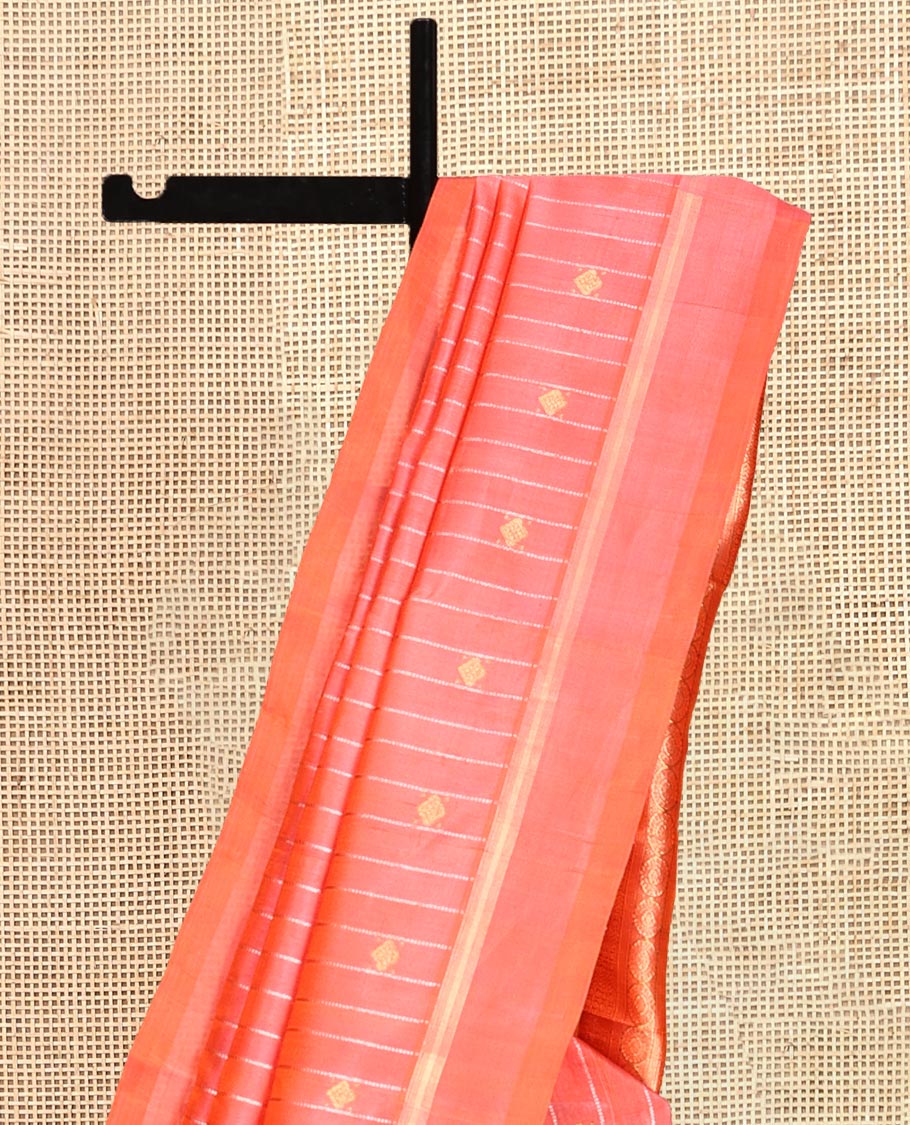 Rust Venkatagiri Silk Saree