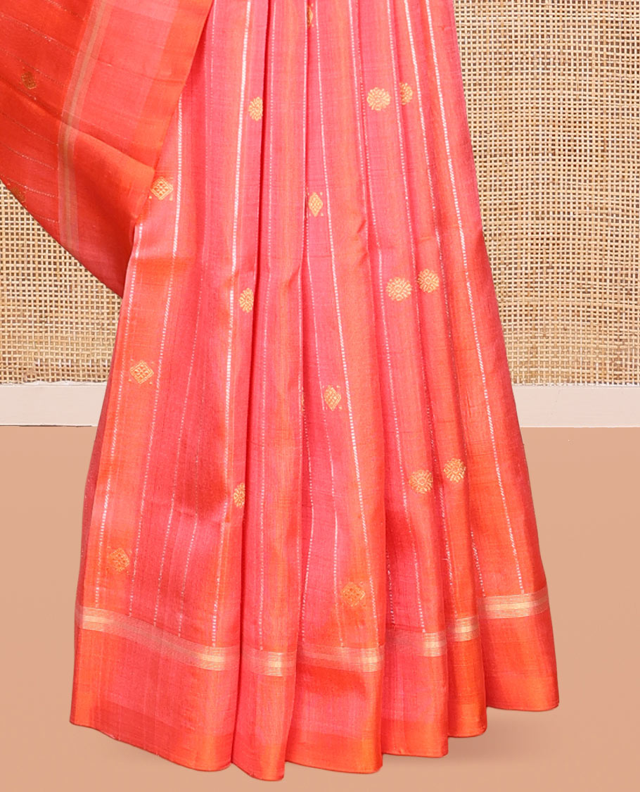 Rust Venkatagiri Silk Saree