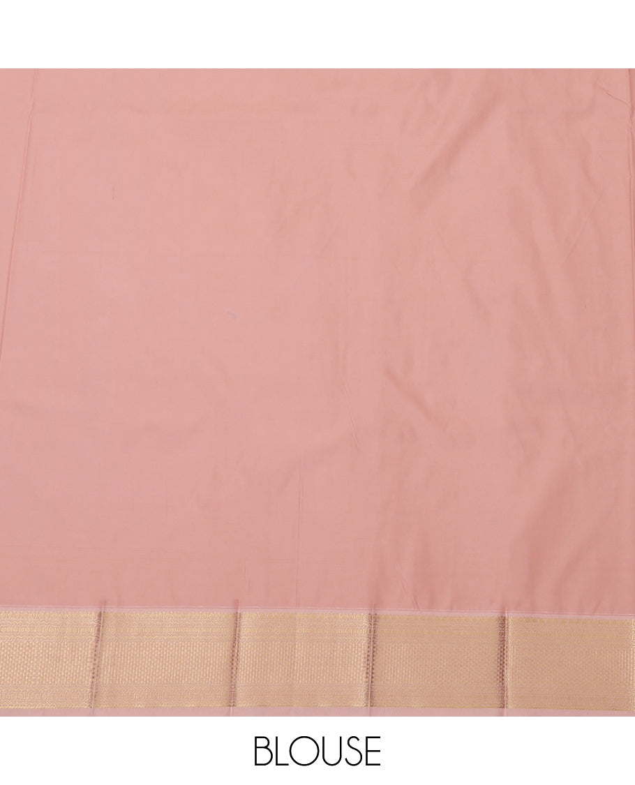 Maroon Budget Silk Saree, Detailed with Zari Buttas and Stripes, a Contrast Traditional Zari Border, Grand Pallu, and a Contrast Blouse