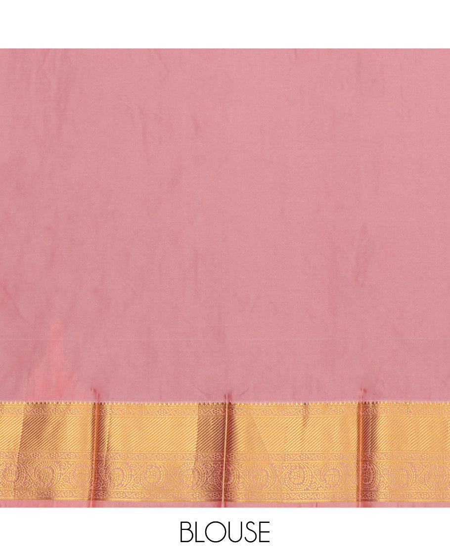 Wine Budget Silk Saree Featuring Zari Buttas, a Contrast Traditional Zari Border, Grand Pallu, and a Contrast Blouse