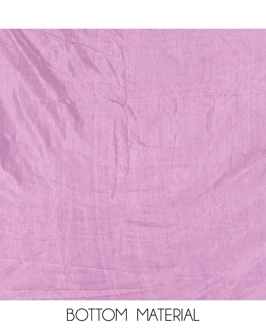 Lavender Crunchy Chiffon Material Churidar Features Thread Embroidered-Stone Work Top, Plain Bottom, Embroidered Dupatta