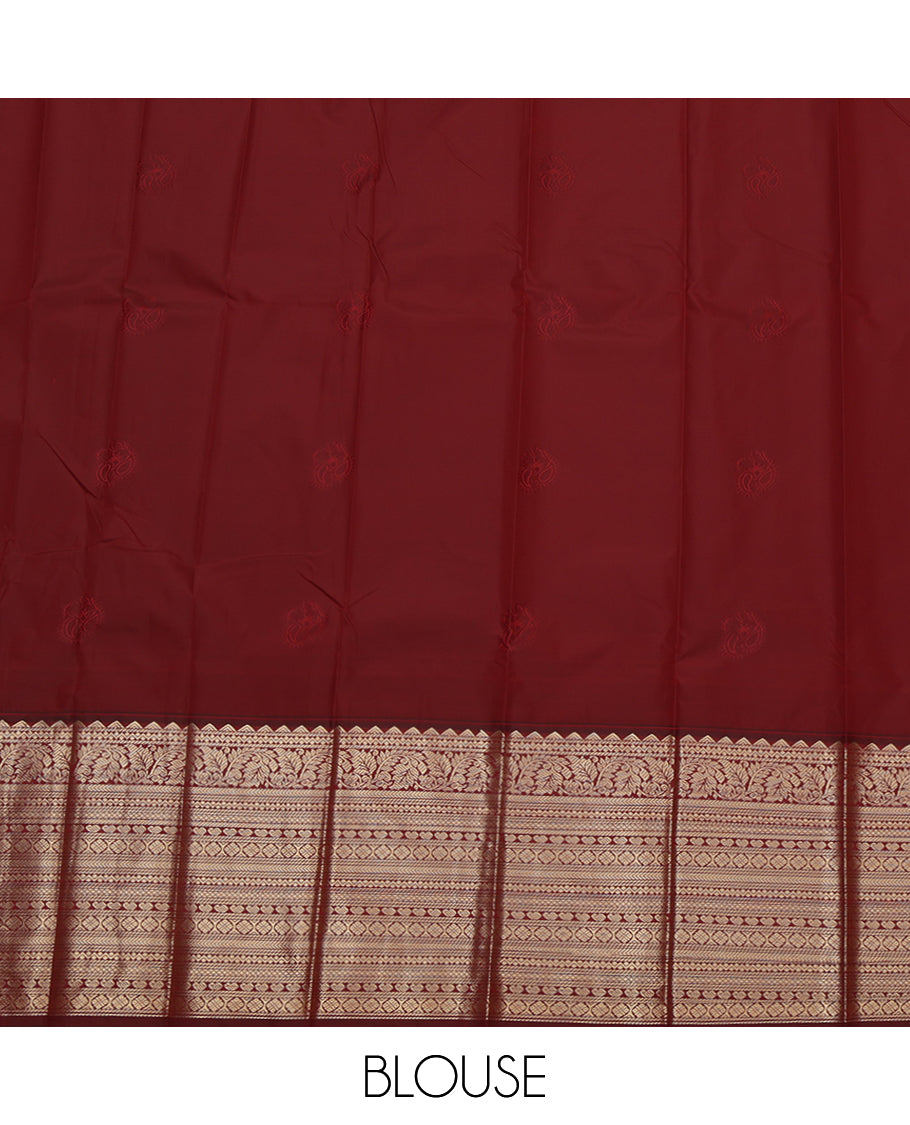 Cream Budget Silk Saree, Sparsely Woven with Zari Buttas, Complemented by a Contrast Traditional Zari Border, Grand Pallu, and Contrast Blouse