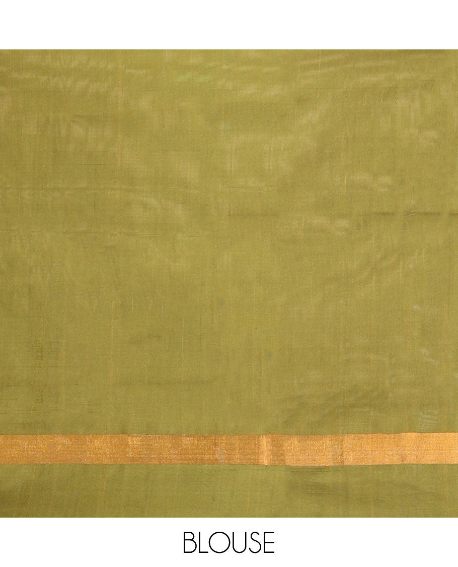 Purple paisley design uppada saree with contrast zari design border & striped, paisley design pallu