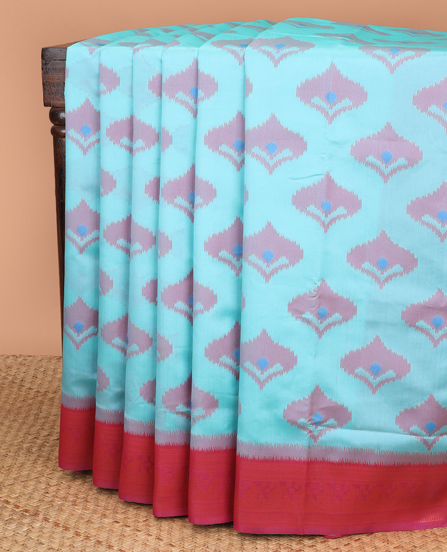 pastel green pattola design mulberry silk saree with carry, zari design border & self empose with fancy tissue blouse