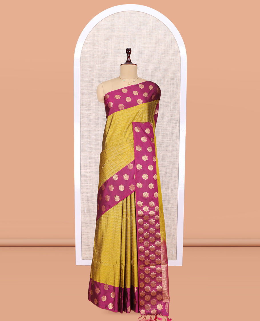Green Gandaberunda Design Budget Silk Saree