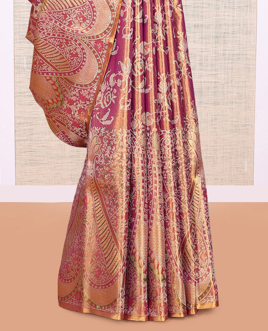 Purple Kanchipuram Tissue Silk Saree