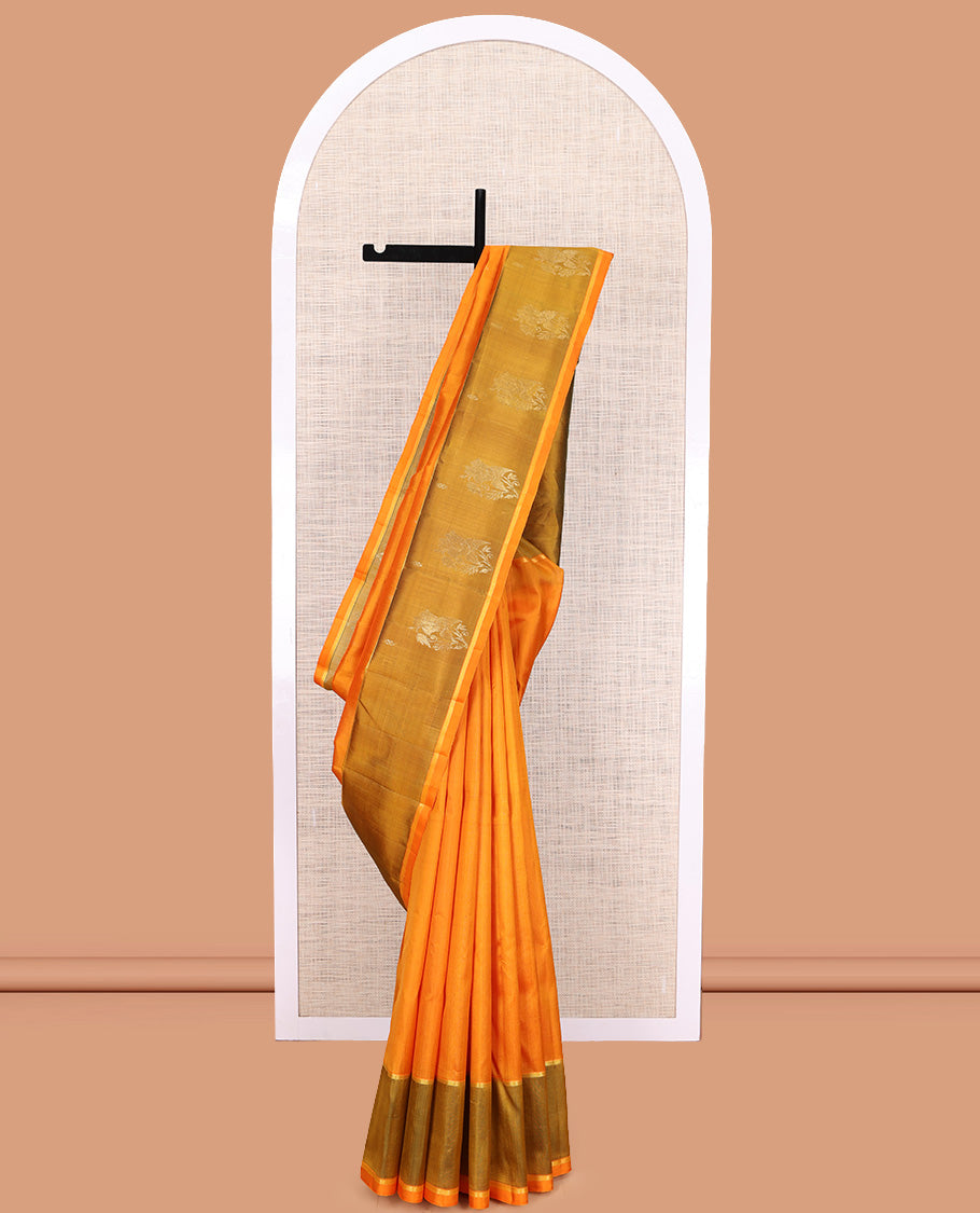 Orange Kanchipuram Silk Saree
