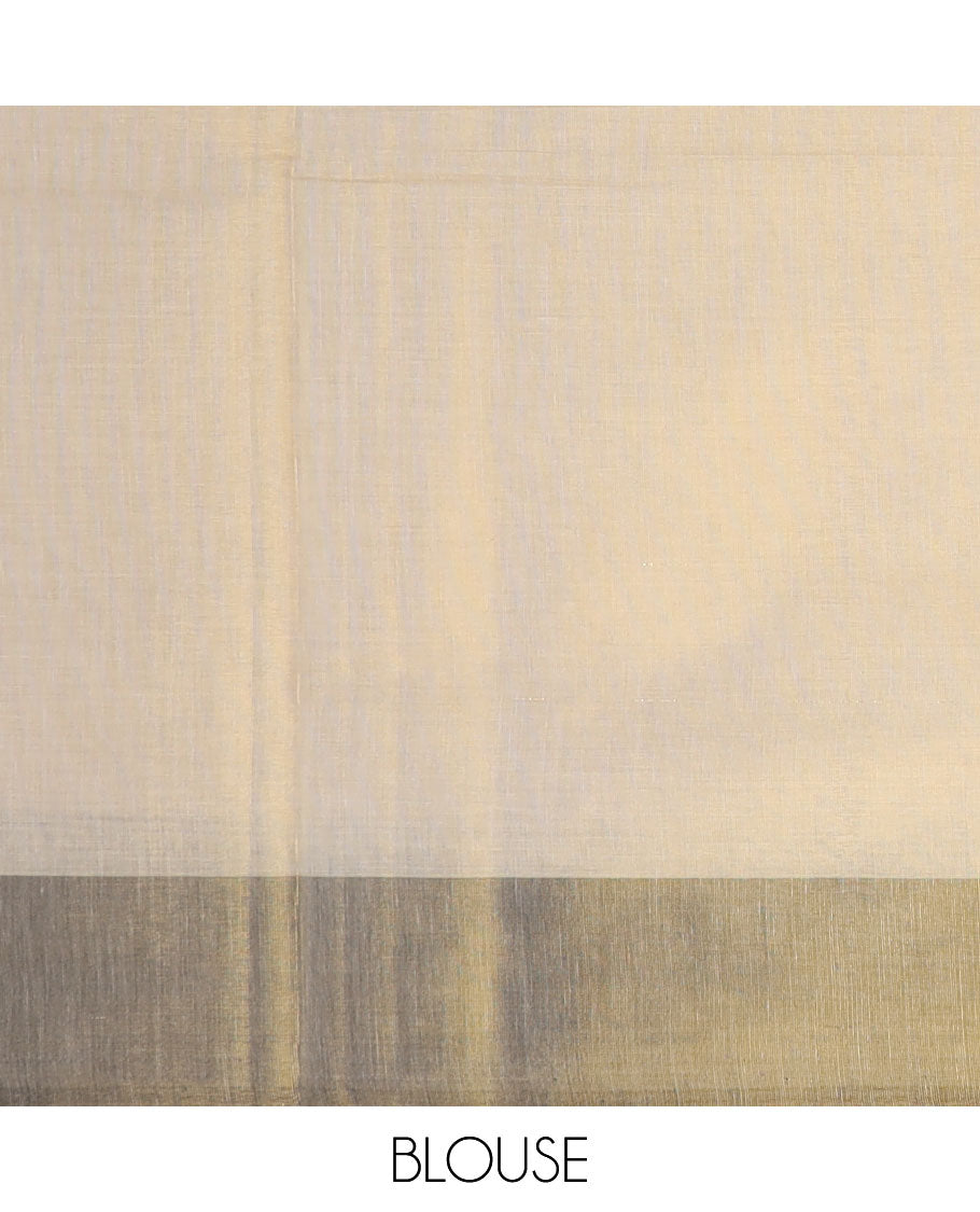 Cream plain design Kerala saree, contrast diamond patterned border, and diamond patterned pallu