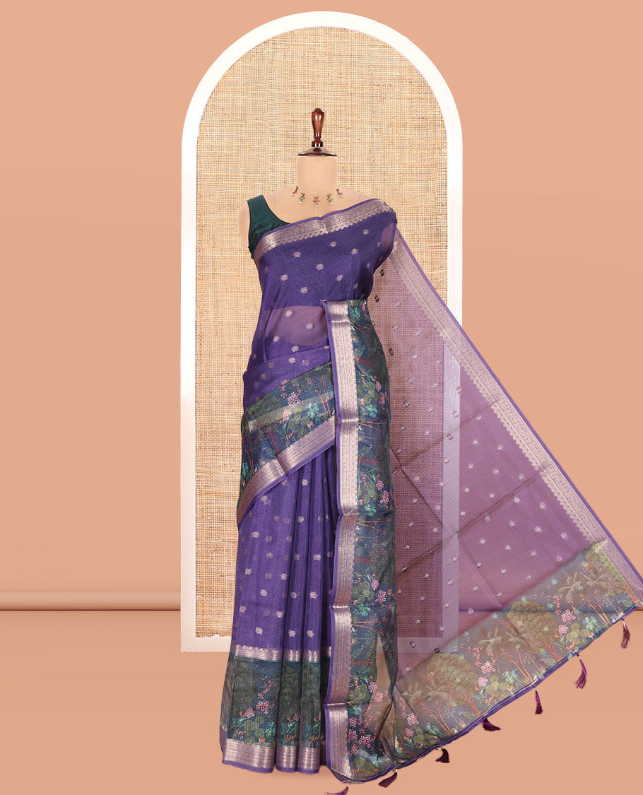Violet Kota Chex Saree