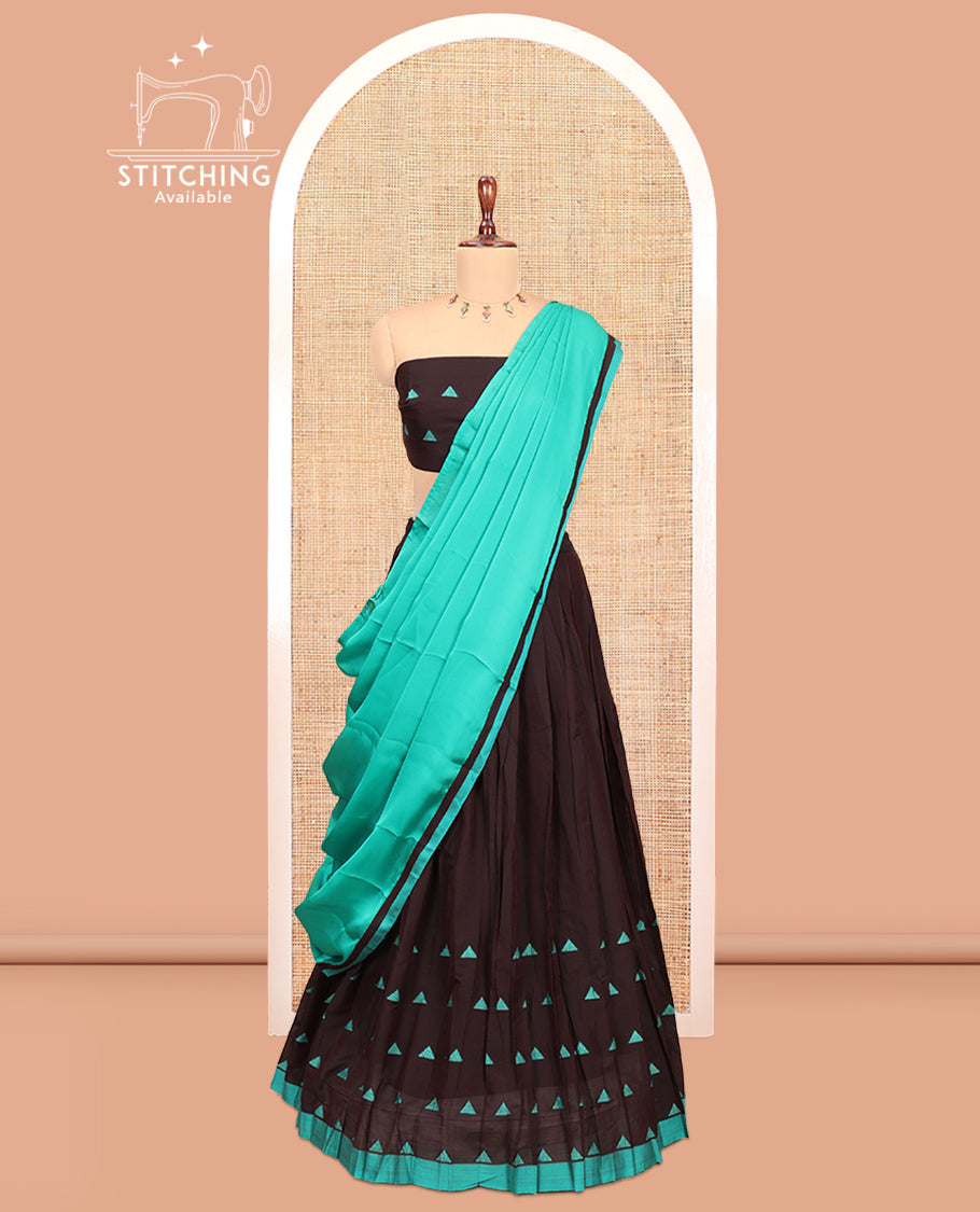 Brown Half-Saree