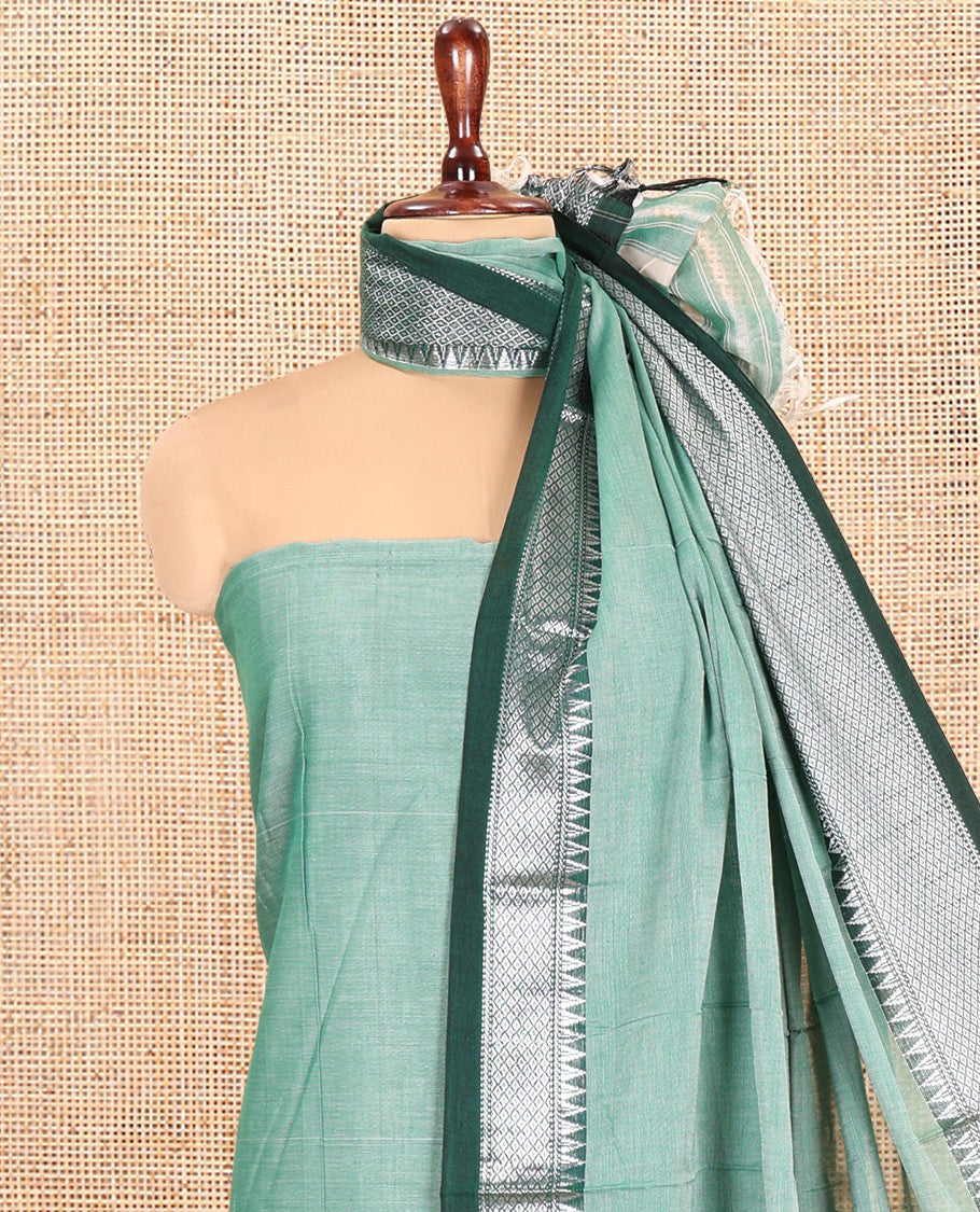 Green Mercerised Cotton Material Churidar Set