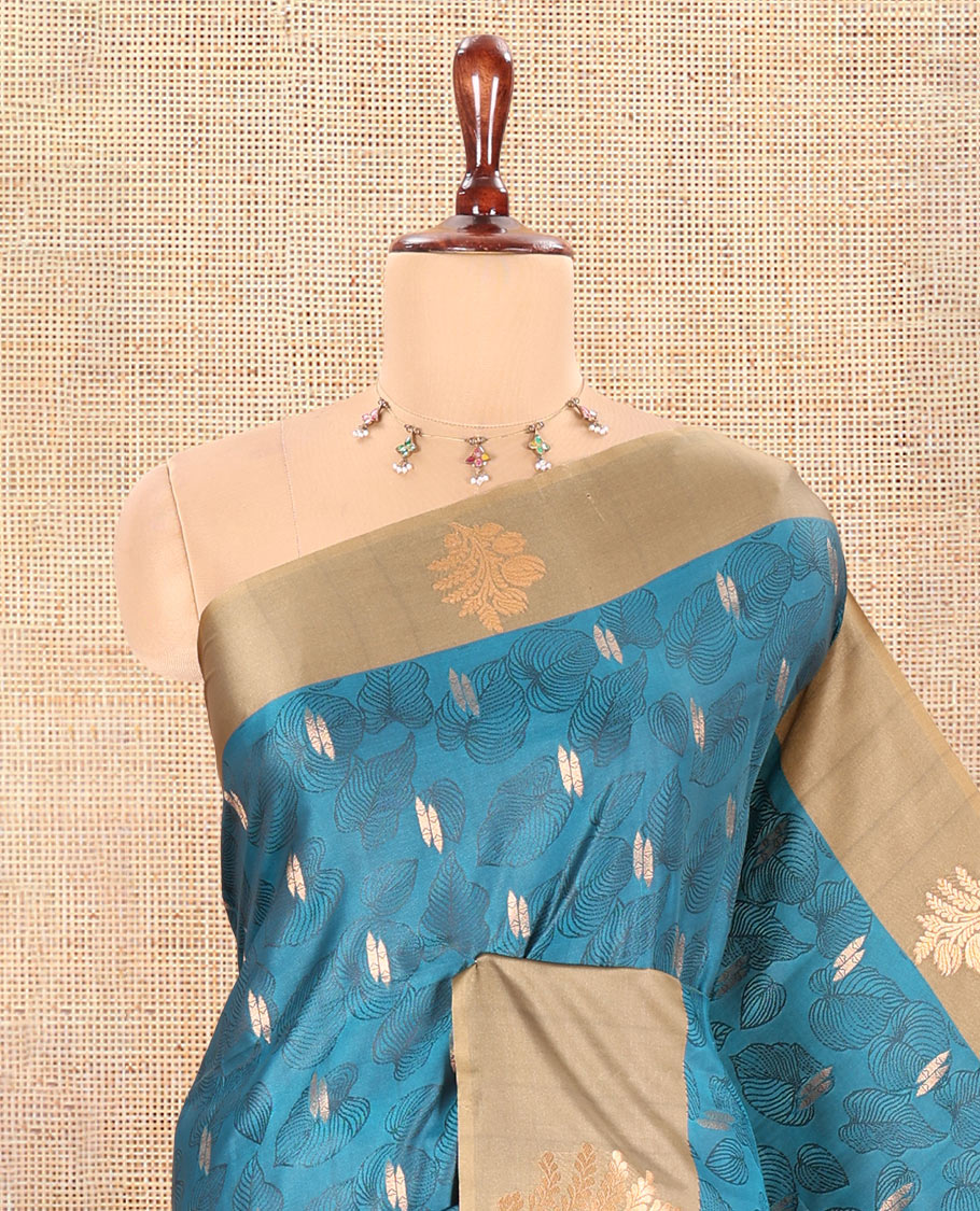 Rama Blue Semi-Luxury Soft Silk Saree