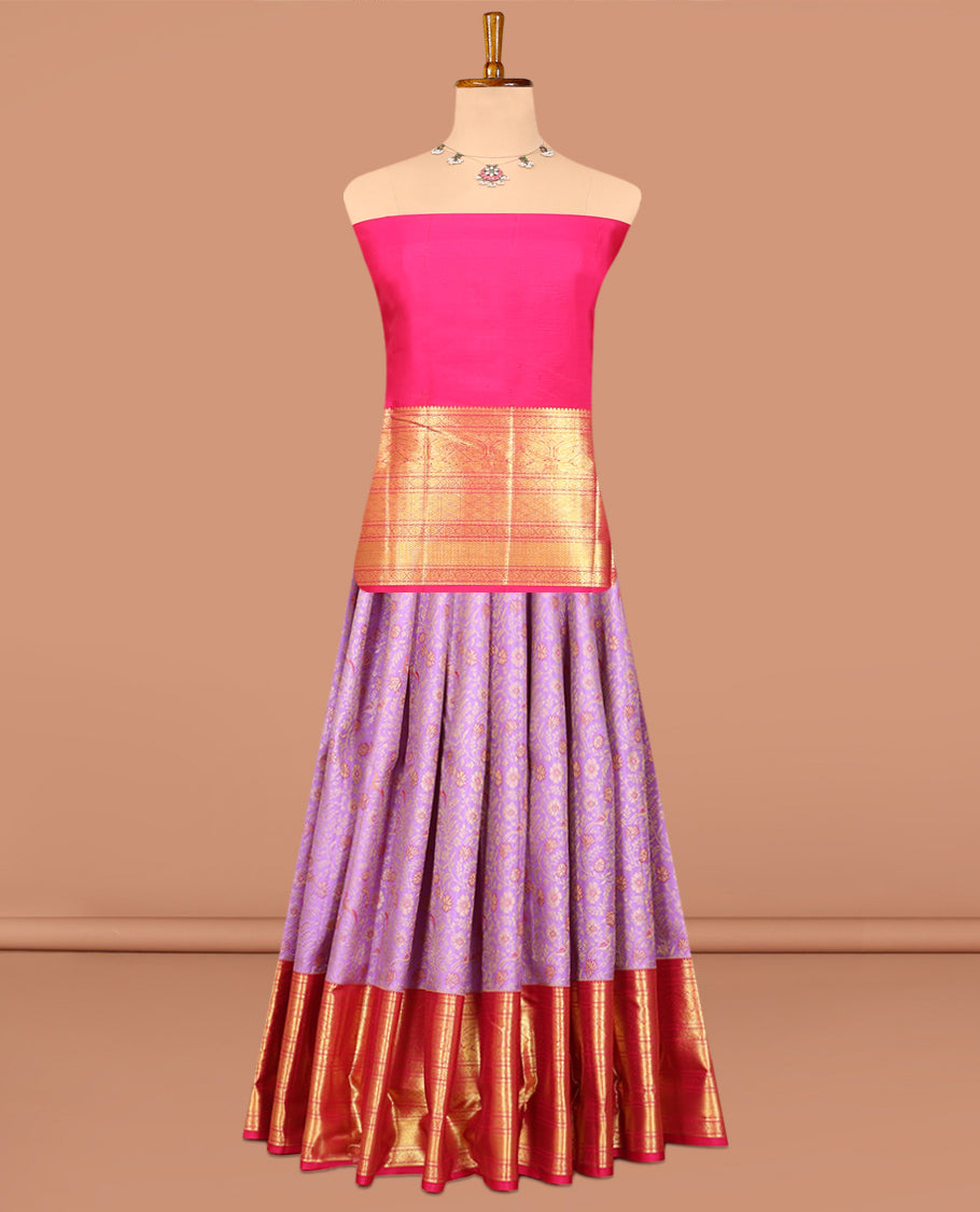 Lavender Pure-Silk Half-Saree