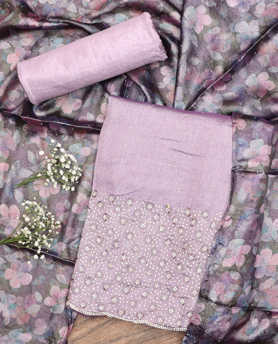 Lavender Material Chudidar Set