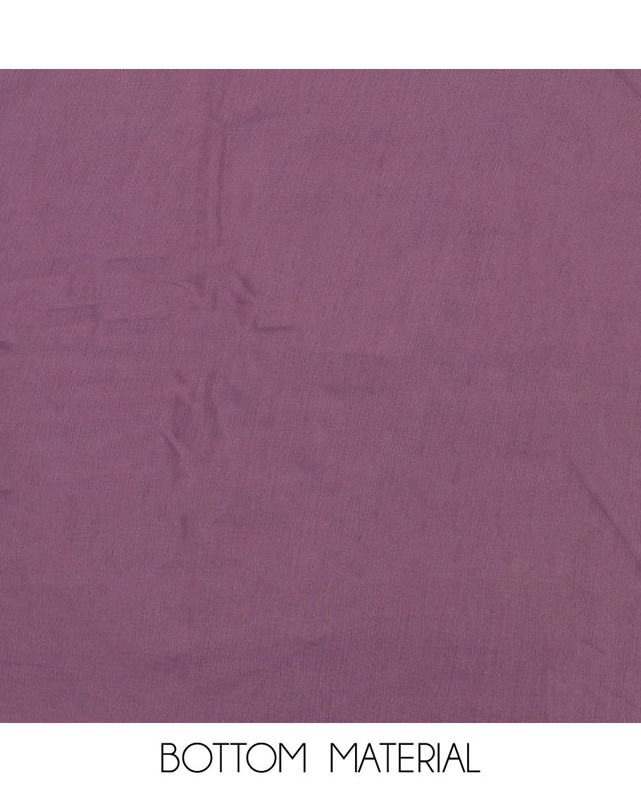 Light sandal material chudidar set, floral printed with thread embroidered top, contrast plain bottom and sequins striped dupatta