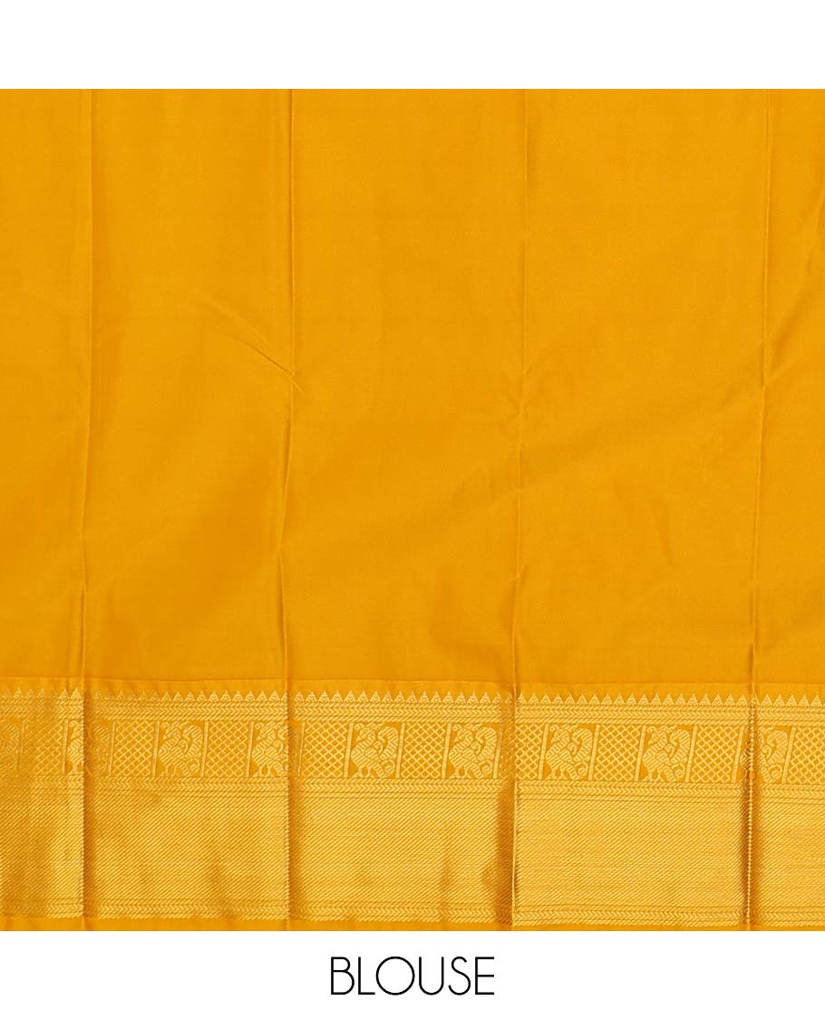 Red butta enclosed checked gift saree, contrast traditional zari design border, and jaal pallu