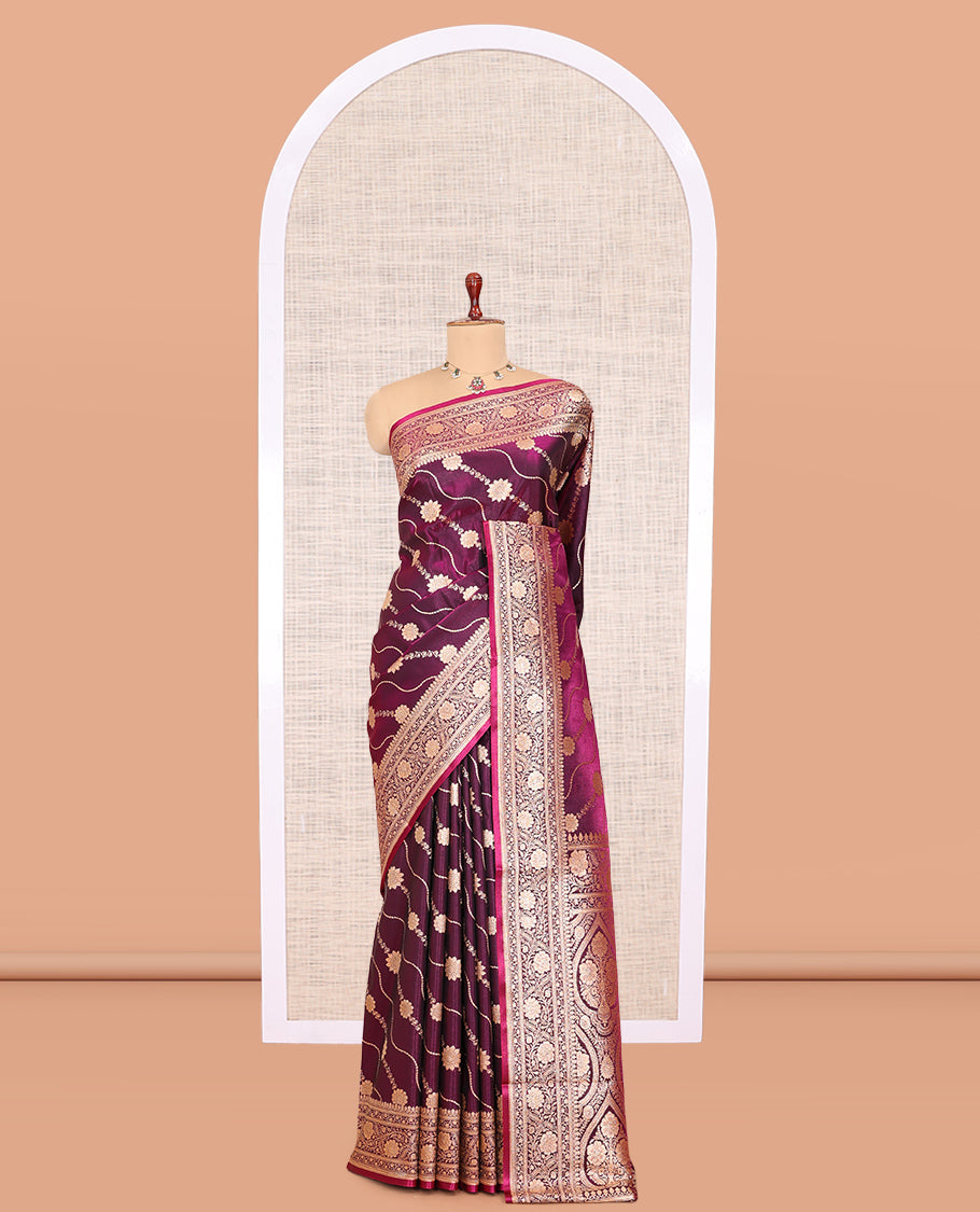 Purple Banaras Nylon Saree